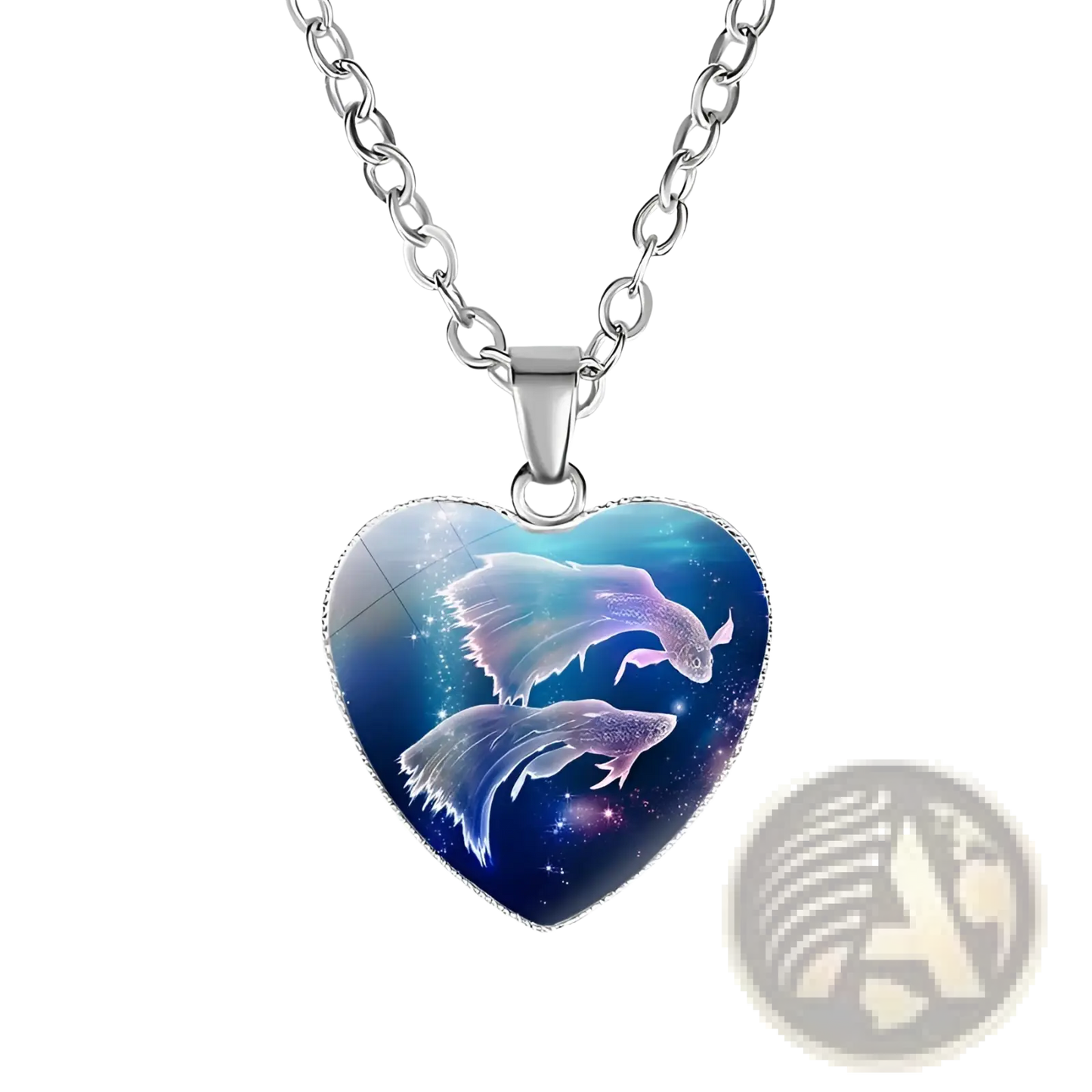 Zodiac Celestial Heart Pendant Galaxy Constellation Necklace
