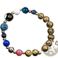 Zodiac Volcanic Stone Beaded Bracelet with Gold Charms