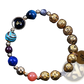 Zodiac Volcanic Stone Beaded Bracelet with Gold Charms