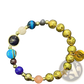 Zodiac Volcanic Stone Beaded Bracelet with Gold Charms
